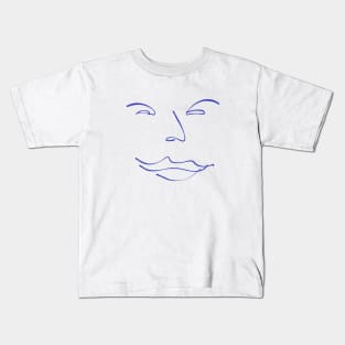 Smug Mischief Face Line Drawing Kids T-Shirt